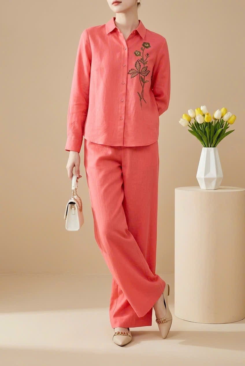 L52->59 - Set Linen Sơ Mi Thêu.