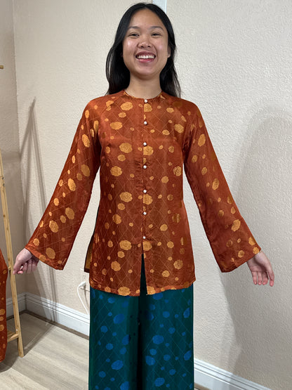 B13 - Áo Bà Ba Lụa Tơ Tằm Nha Xá