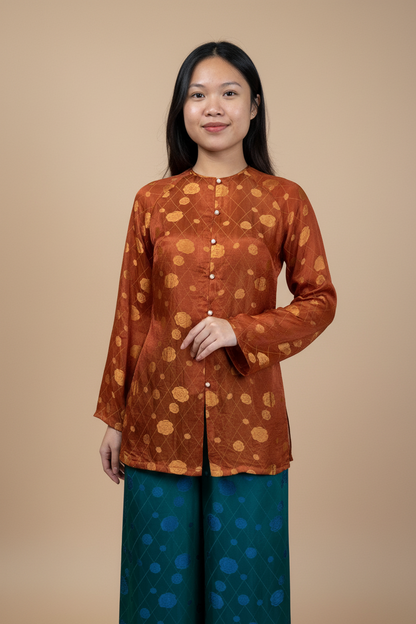 B13 - Áo Bà Ba Lụa Tơ Tằm Nha Xá