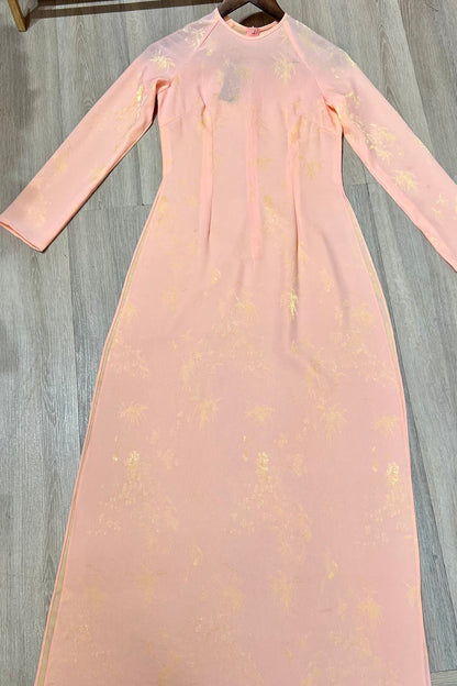 A148 - Áo Dài Tencel Titan Cam Đào | Áo Only