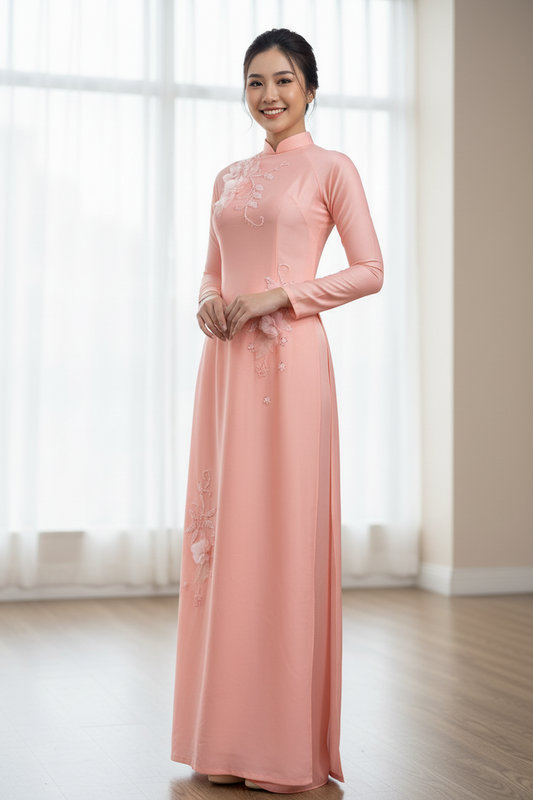 AD14 - Set Áo Dài Ánh Sao Kết Hoa (kèm quần). Final sale (no return/exchange)