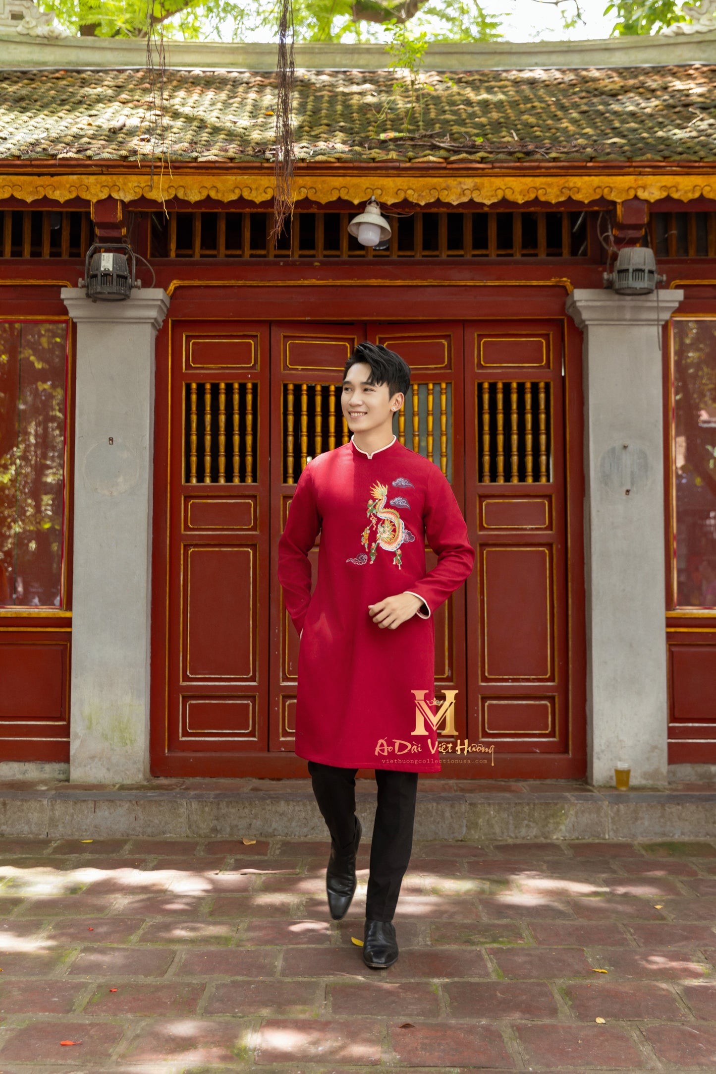 F9 - Men’s Áo Dài Red Kim Ngân (Family Áo Dài)