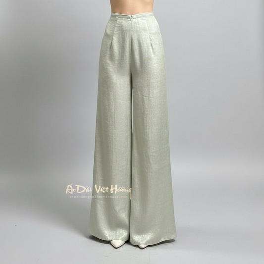 R4 - Flared Pants Nhũ Trắng Kem | Quần Ống Xéo