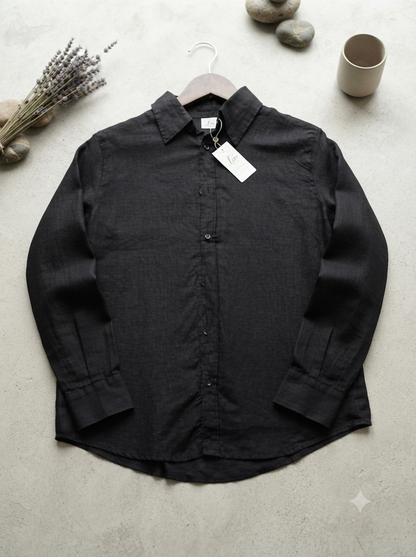 L165->170 - 100% Linen Polo Shirt