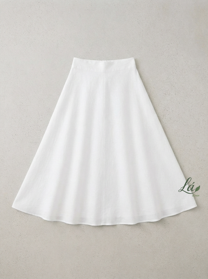 L174->182 - 100% Linen Bias-Cut Skirt