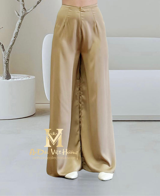 R12 - Regular Pants Light Brown Tô Châu Silk (Quần Tô Châu ống xéo)