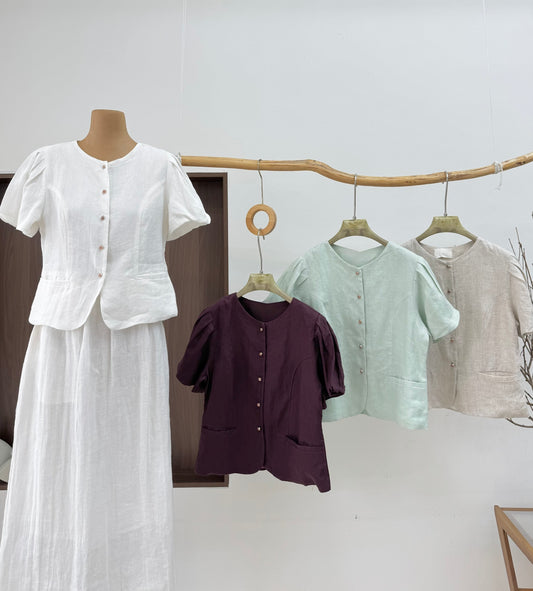 L79/81/82 - Áo Linen Tay Bồng
