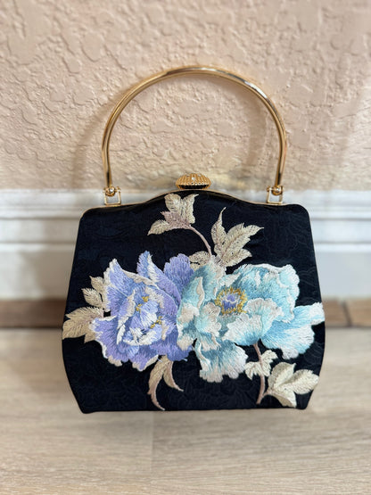 T30/31/32/33 - Handmade Bag - Túi xách thủ công Đen Thêu Hoa
