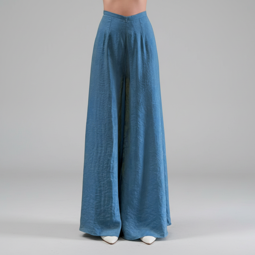 R15 - Regular Pants Blue Tencel Silk.