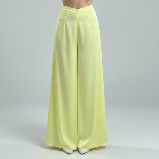 R28 - Flared Pants Tô Châu Silk Yellow | Quần Ống Xéo.