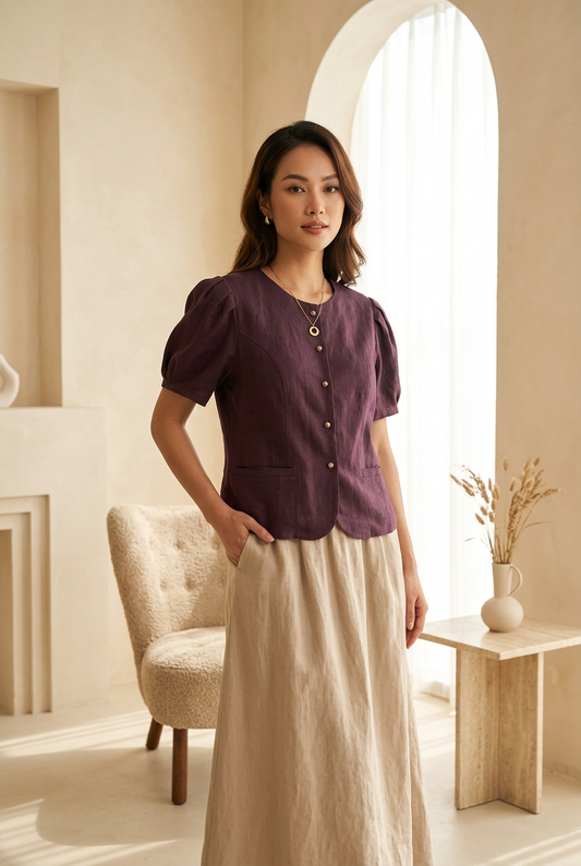 L79/81/82 - Áo Linen Tay Bồng