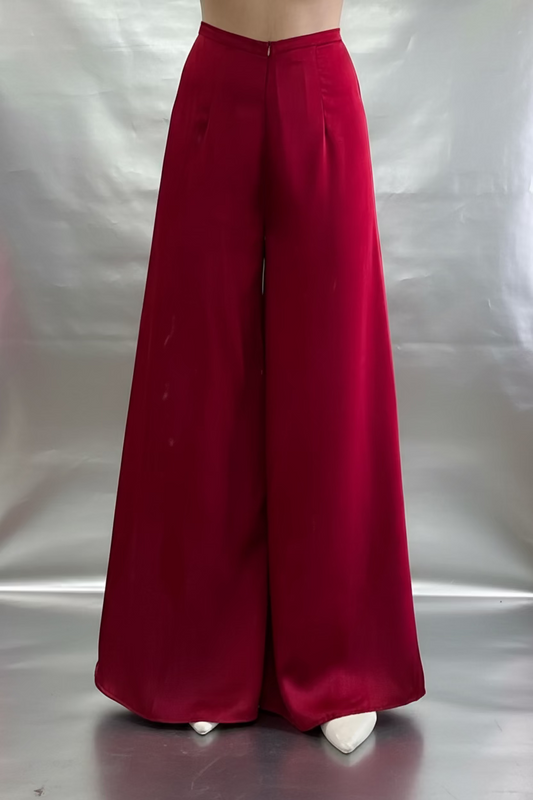 R30 - Flared Pants Tô Châu Silk Red |Quần Ống Xéo.