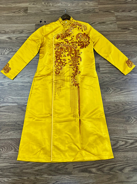A88 - Men’s Áo Dài Gold Vẽ Tay