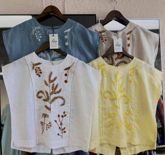 L31/L32/L33/L34 - Áo Linen Cánh Dơi Thêu