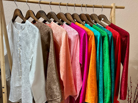 Áo Bà Ba Gấm Lụa Nhiều Màu.