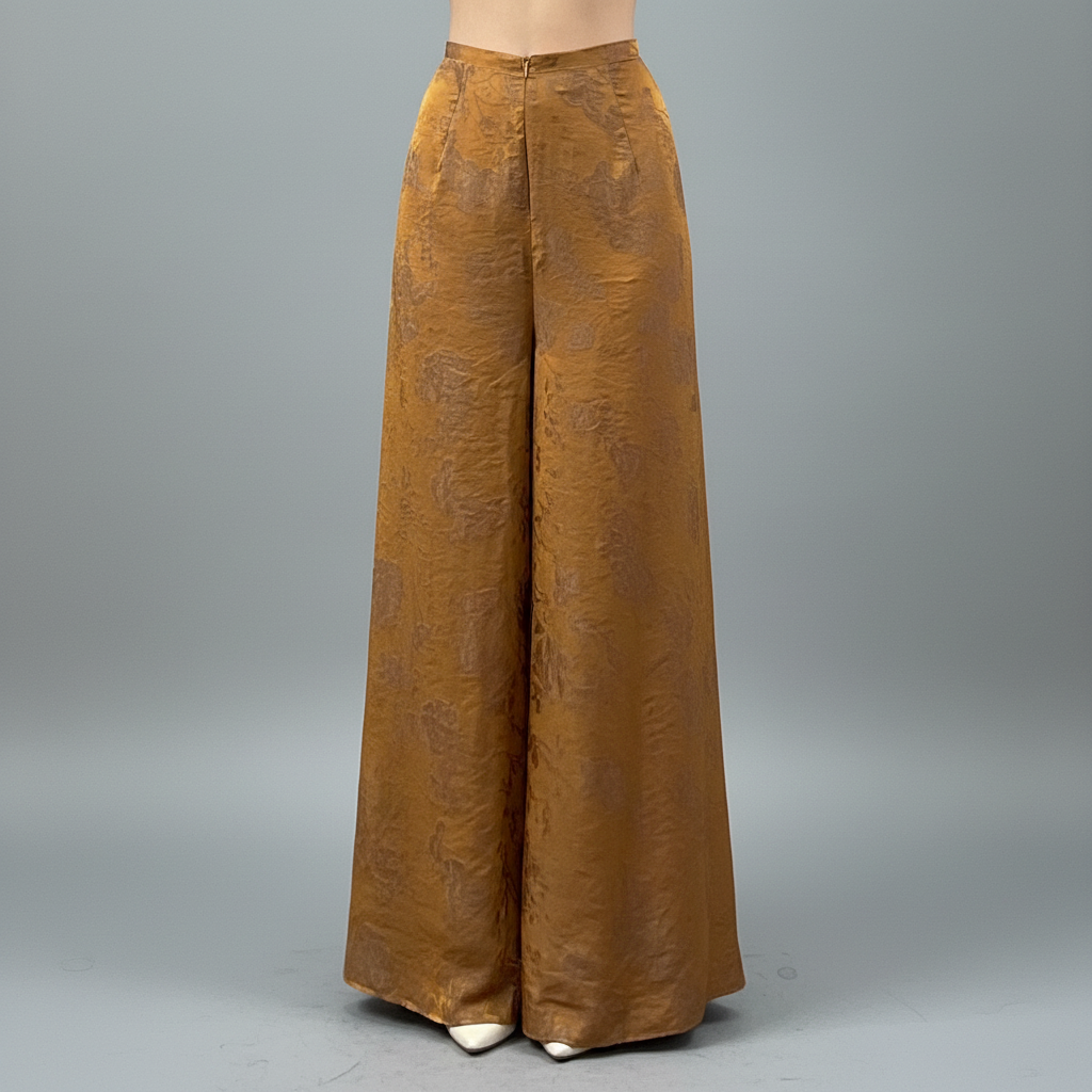 R3 - Regular Pants Brown Tencel Silk.