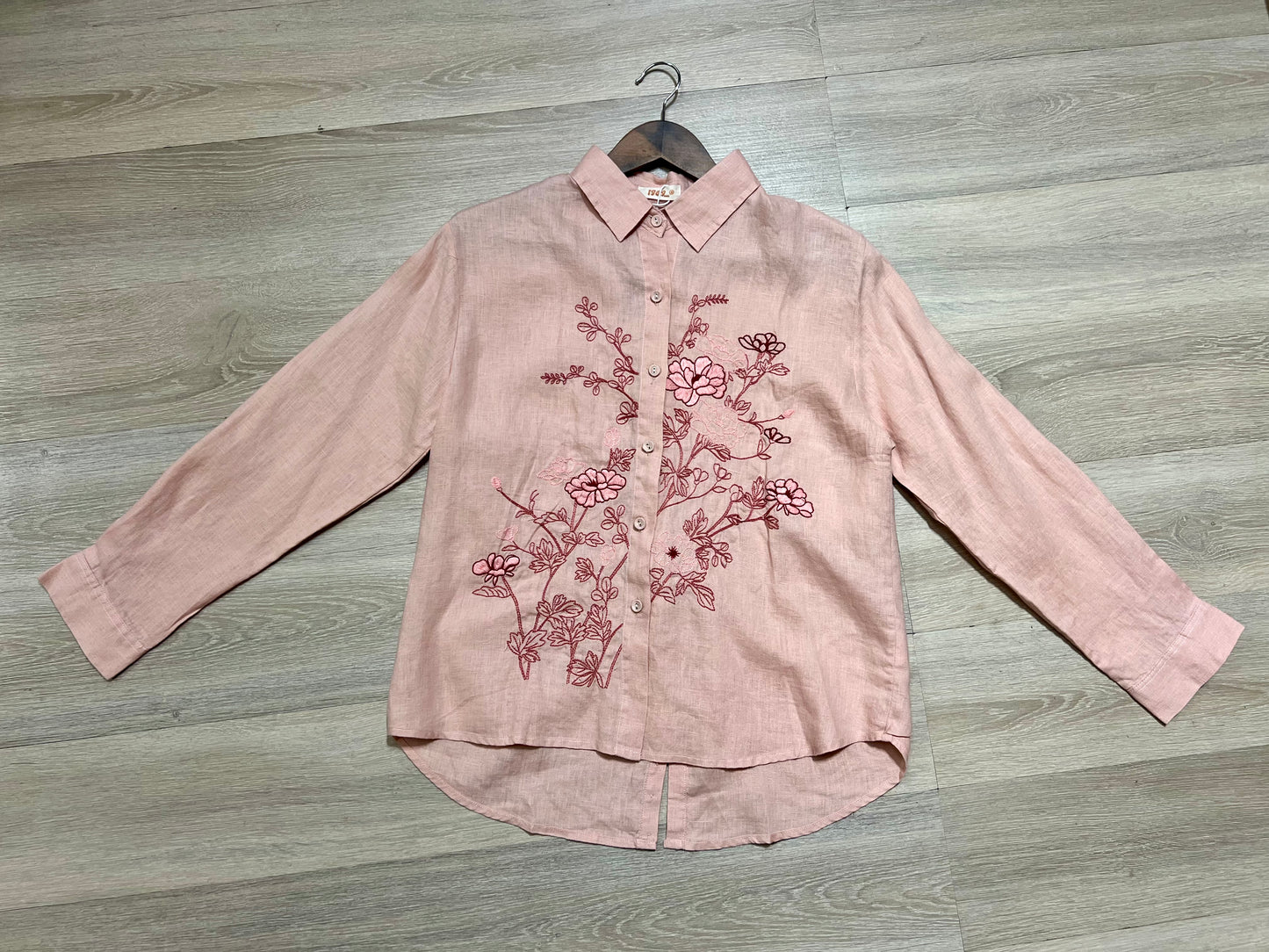 L76->79 - Áo Sơ Mi Linen Thêu Hoa
