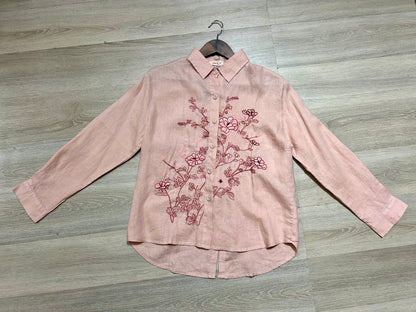 L76->79 - Áo Sơ Mi Linen Thêu Hoa