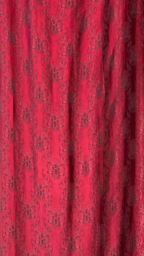 A82 - Men’s Áo Dài Lụa Tơ Tằm Nha Xá Thọ Dơi nhỏ Đỏ Đô