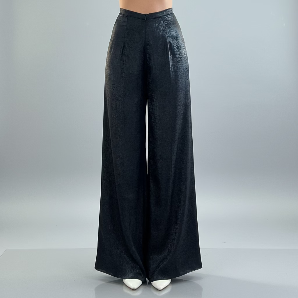 R5 - Regular Pants Nhũ Đen | Quần Ống Xéo