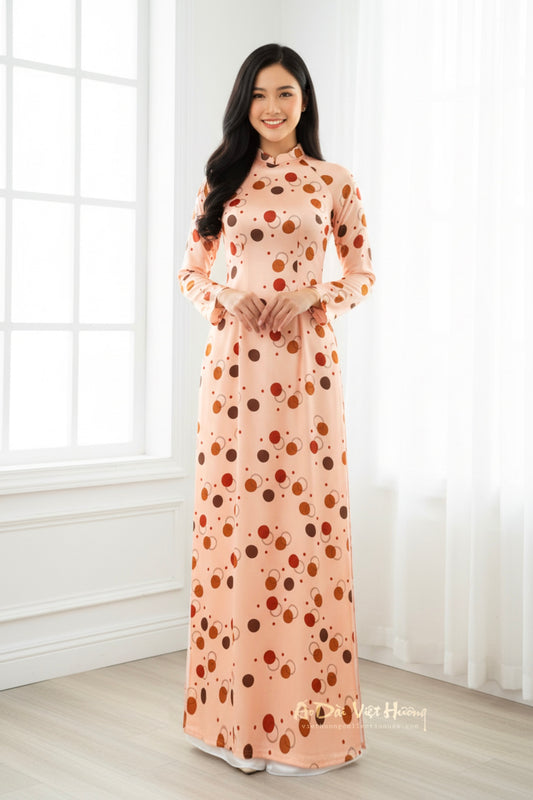 A61 - Áo Dài Lụa Tiêu Giao Cam Đào | Áo Only