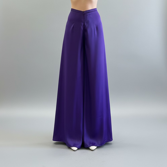 R27 - Ánh Sao Silk Regular Pants Tím (Quần Ống Xéo).