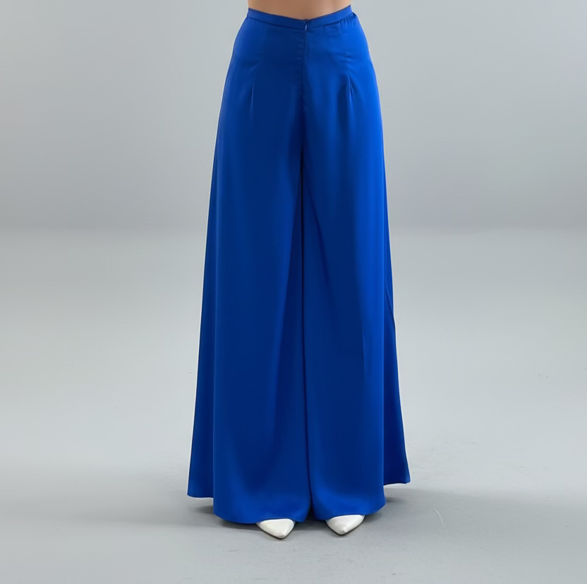R10 - Regular Pants Cobalt Blue Tô Châu Silk | Quần Ống Xéo