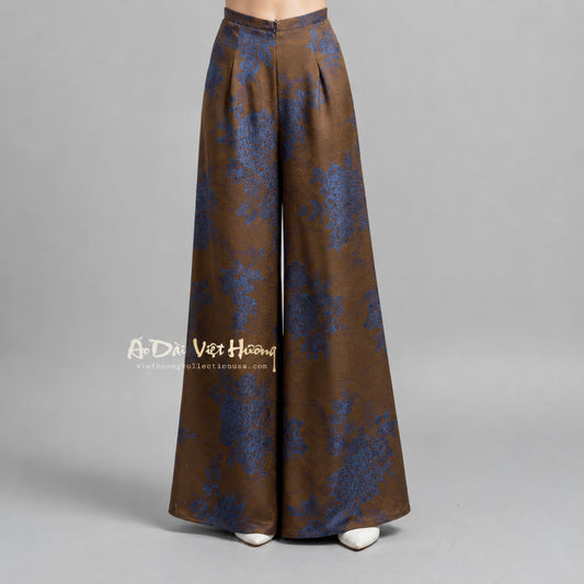 R31 - Flared Pants Gấm Hai Da Xanh/Tím | Quần Ống Xéo