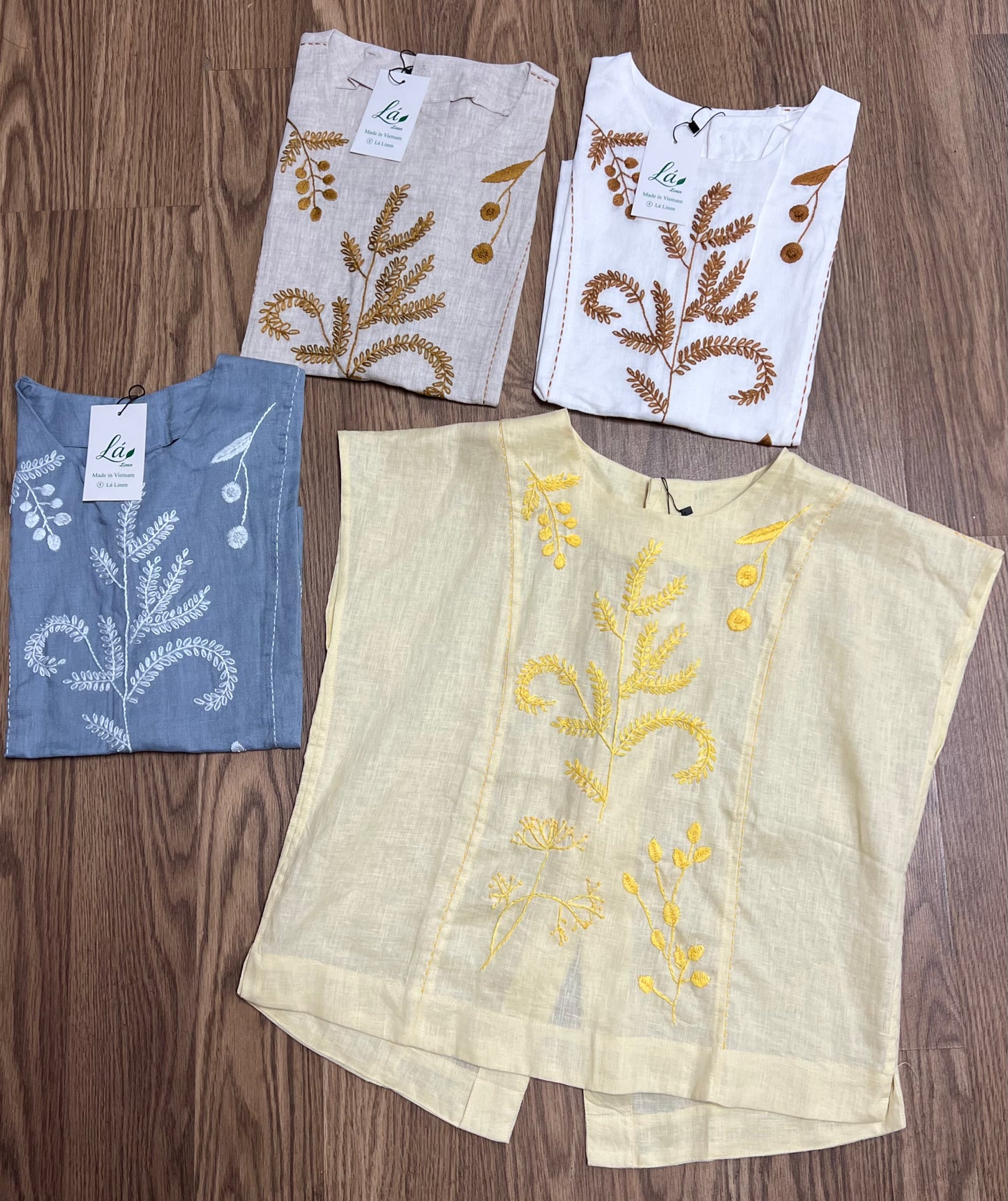 L31/L32/L33/L34 - Áo Linen Cánh Dơi Thêu