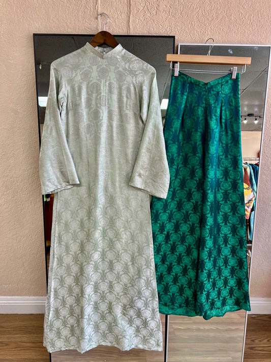 A05 - Set Áo Dài l Tơ Tằm Nha Xá Thọ Dơi Nhỏ | Kèm Quần Tơ Tằm