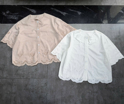 L143/L144 - Blend Linen Shirt Thêu