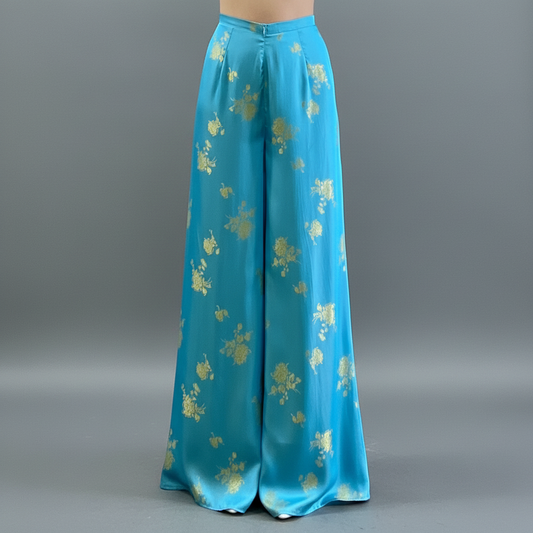 R4 - Regular Pants Gấm Lụa Thiên Cúc Blue/Yellow