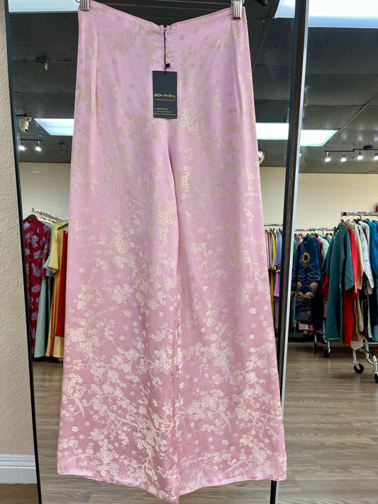 R54 - Regular Pants Gấm Hoa Đào Hồng/Vàng