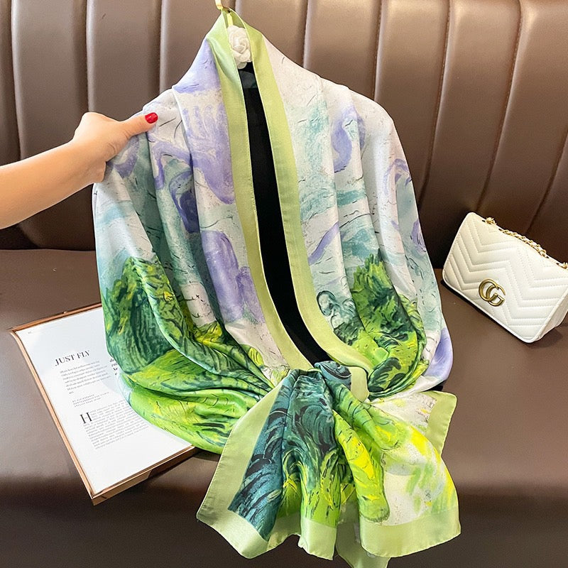 K9 - Large Silk Scarf Green