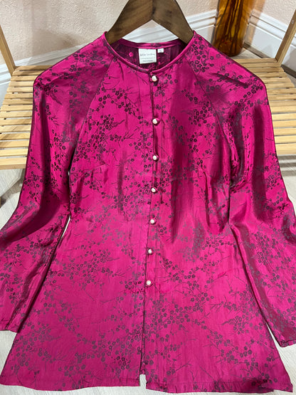 B01 - Áo Bà Ba Gấm Hai Da Tím Cẩm | Áo Only