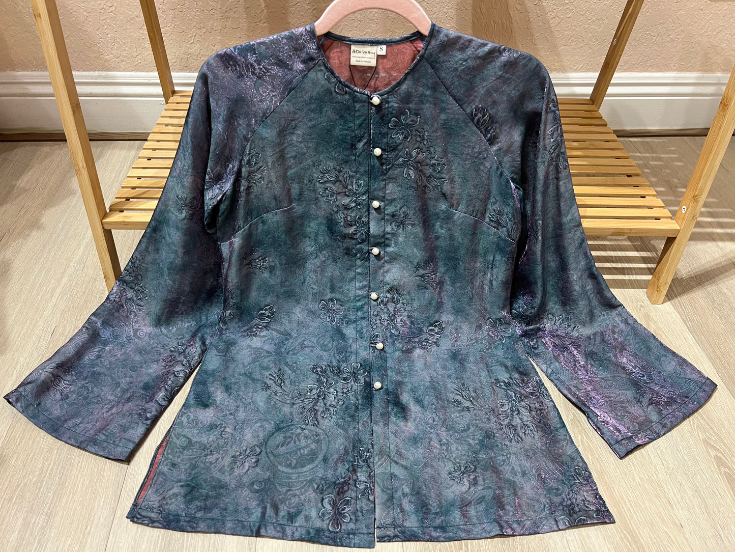 B09 - Áo Bà Ba Tencel Mộc Lan Xanh Ánh Hồng