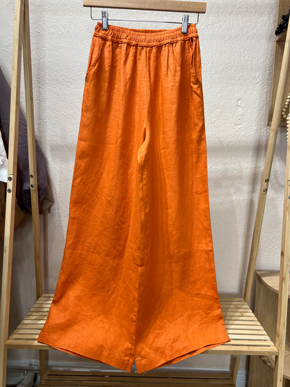 L85->90 - Elastic Waist Relaxed Linen Pants | European Linen