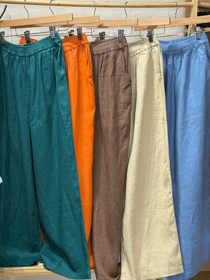 L85->90 - Elastic Waist Relaxed Linen Pants | European Linen