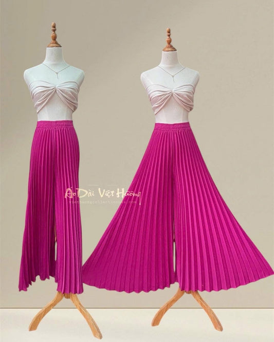 R07 - Quần Dập Ly Pink (Lưng Thun)