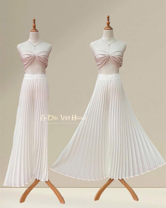 R06 - Quần Dập Ly Trắng (Lưng Thun)