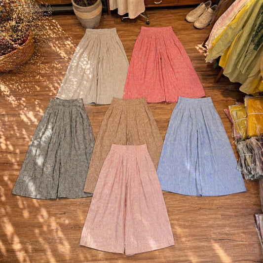 L73/L74- Quần Linen tưng 2 sợi ống loe