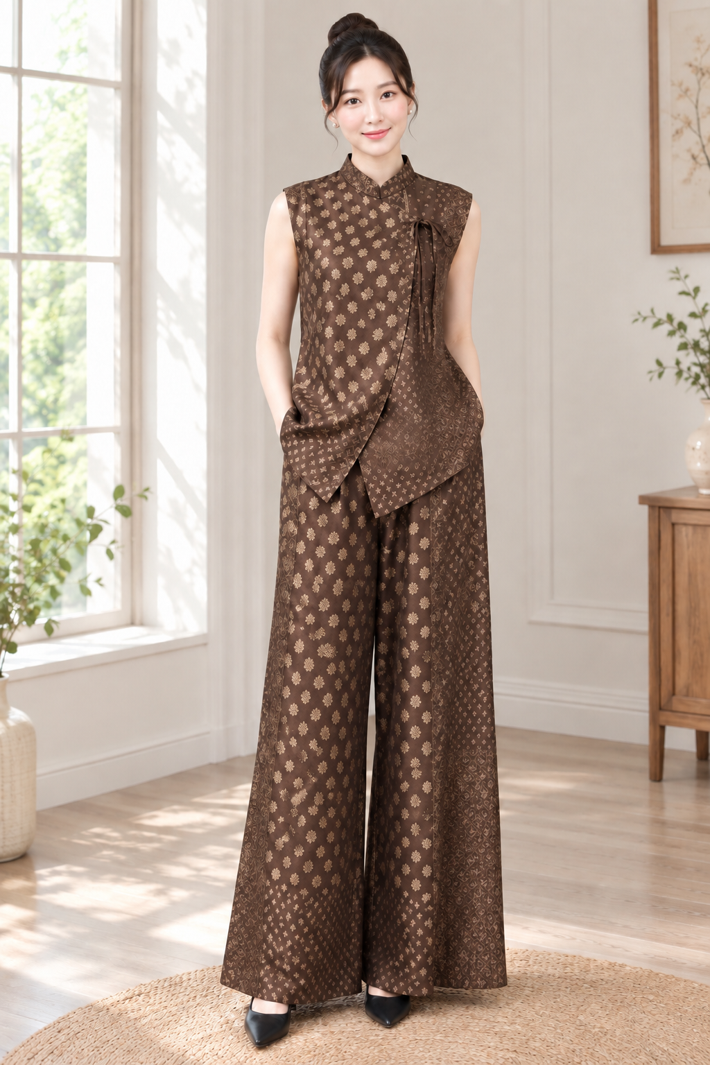 B24->26 - Set Pháp Phục Lụa Hương Vân Sa | Kèm quần