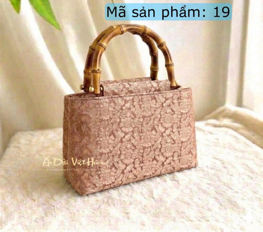 T19 - Handmade Bag Nha Xá Silk Light Brown