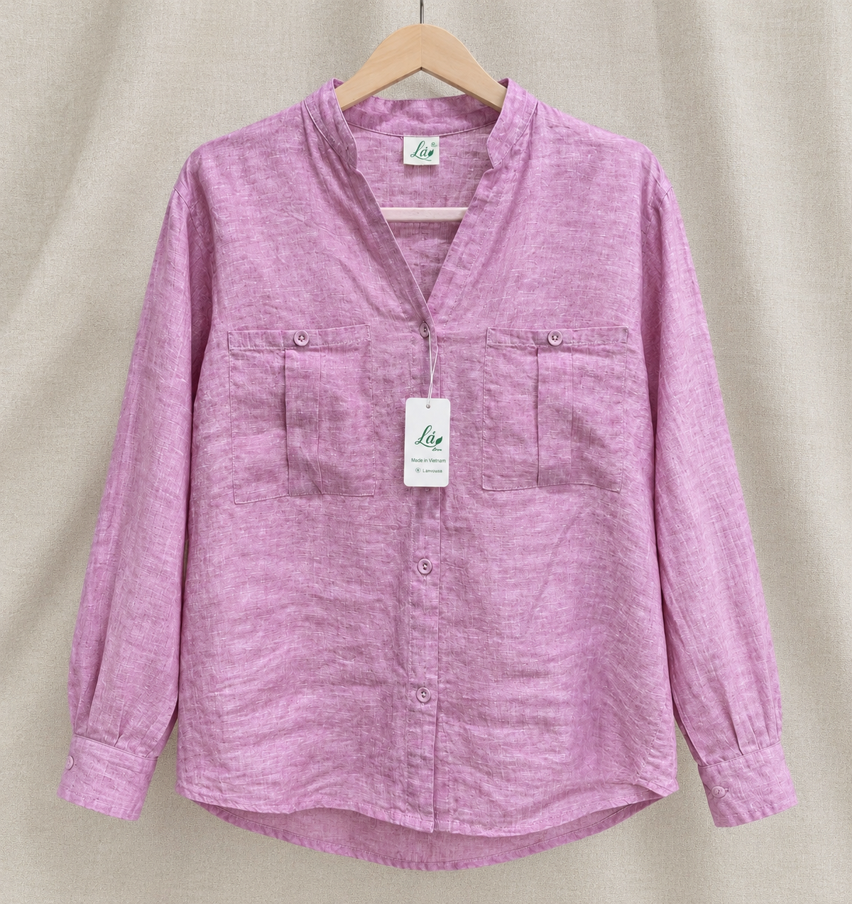L218->223 - Sơ Mi Cổ Trụ Linen Châu Âu