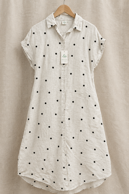 L02/04 - Linen Dress Châu Âu Bi Thêu