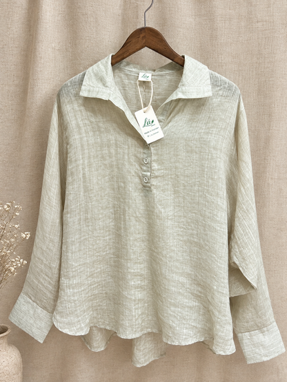 L48/50/80/89 - Áo Linen Tơ Sọc. Final sale (no return/exchange).