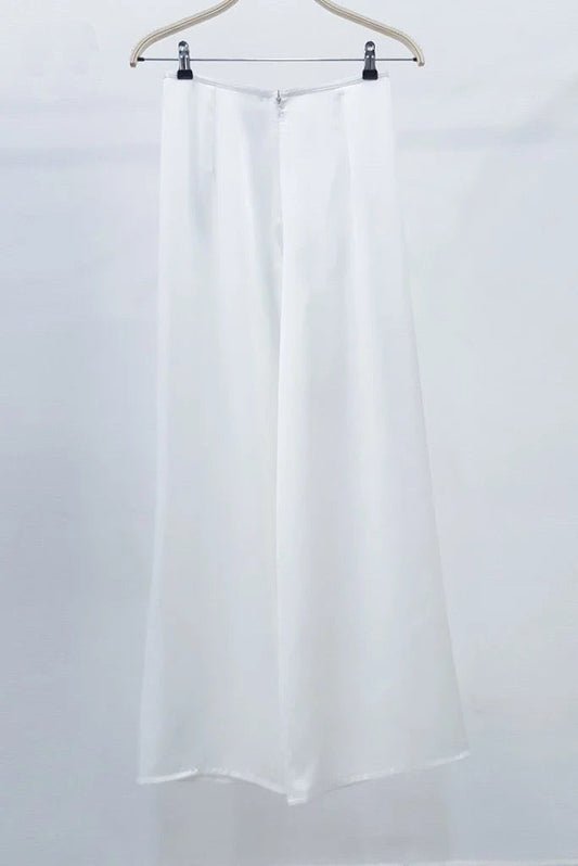 R2 - White Regular Pants Tây Thi Silk (Quần Ống Thường Lụa Tây Thi bóng)