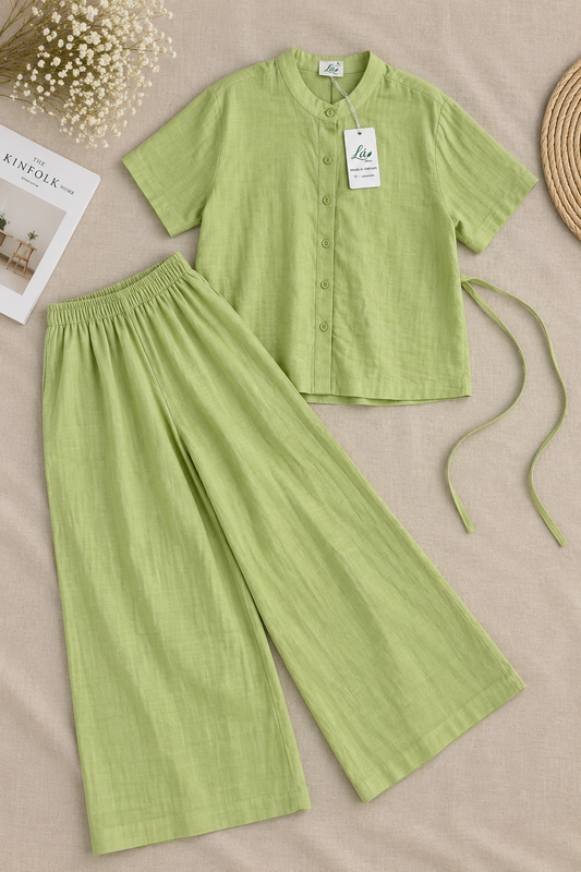 L116/118 - Set Linen Tay Dơi. Final sale (no return/exchange).