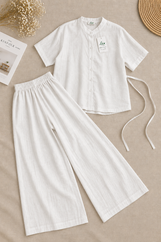 L116/118 - Set Linen Tay Dơi. Final sale (no return/exchange).