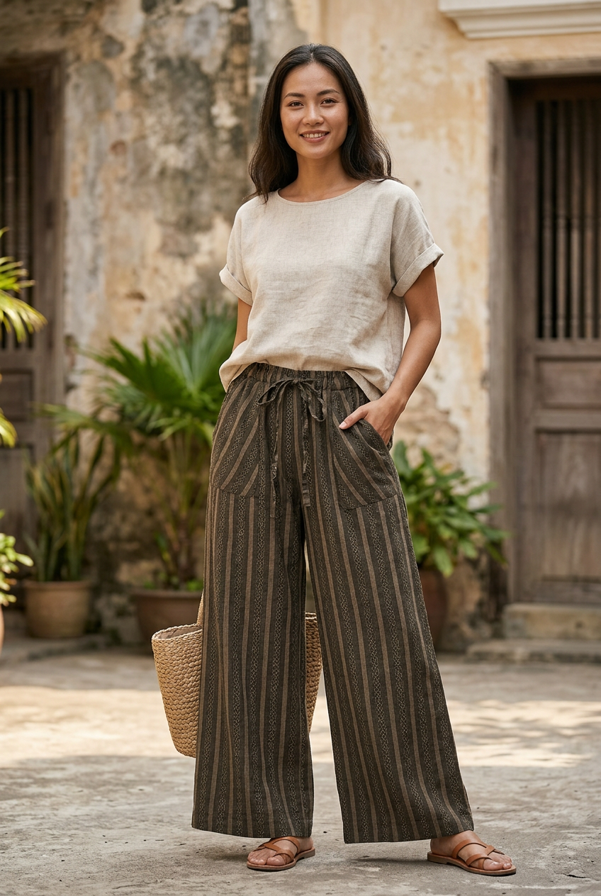L8/12 - Quần Linen Châu Âu Thổ Cẩm